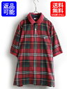 90s■TOMMY HILFIGER トミーヒルフィガー タータンチェック柄 半袖 ポロシャツ(男性 メンズ L)トミー 半袖ポロシャツ 90年代 古着 フラッグ