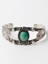 40's 50's 60's ビンテージ ★ NAVAJO ナバホ グリーン ターコイズ インディアンヘッド シルバー バングル ( メンズ レディース ) SILVER| 【USA古着】中古 40年代 50年代 60年代 インディアンジュエリー シルバーアクセサリー シルバーバングル 銀 ナバホ族 アロー