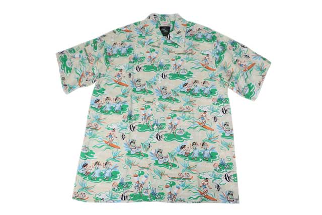 KONA BAY HAWAII コナベイハワイ S/S アロハシャツ 「ビッグアイランド」ベージュ あす楽 ハワイアンシャツ