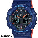 G-SHOCK CASIO 腕時計 メンズ GA-100L-2A デジアナ デジタル アナログ BIG FACE ブランド うでどけい クロノグラフ G−SHOCK スペシャルカラー レイヤードカラー ブラックxブルーxオレンジ