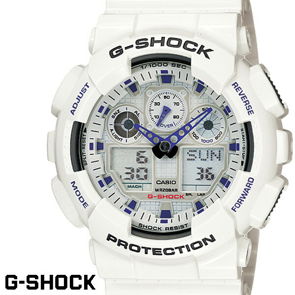 G-SHOCK 白 腕時計 メンズ レディース GA-100A-7A ジーショック ホワイ…...:auc-gross:10000231