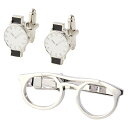 タイピン&カフスセット(メガネ&腕時計) 700-600【男...