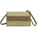 本物 グッチ GUCCI GGスプリーム 2WAY ショルダーバッグ ポシェット クラッチバッグ ブラウン ベージュ バッグ 中古