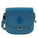 本物 ルイヴィトン LOUIS VUITTON LV ミニサンクルー エピ レザー ショルダーバッグ ポシェット トレドブルー M52215 Mini Saint Cloud ビトン バッグ 中古