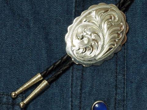 German Silver Engraved Bolo Tie　アメリカンループタイ/ウエ…...:auc-hobbymart:10000639