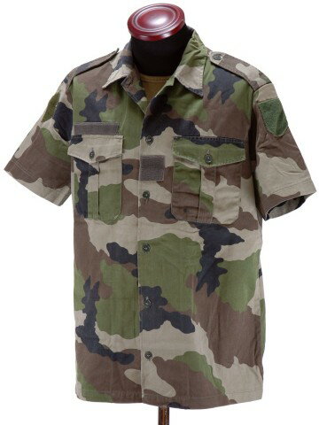 フランス軍チャドシャツ/CCEカモ(半袖)　ミリタリーフランス軍のCCE迷彩柄半袖シャツ