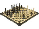 木と手作りの温もり手彫り彫刻の木製チェスセット56.5cm×56.5cm(ブラウン) ポーランド製 チェス盤チェス駒セット