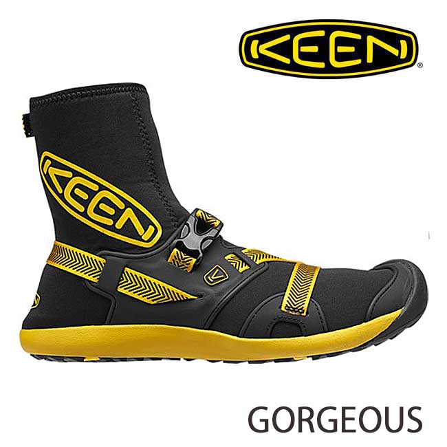 KEEN キーン メンズ GORGEOUS (BLK/YELLOW)ゴージャスサンダル ブ…...:auc-hood-inc:10013836