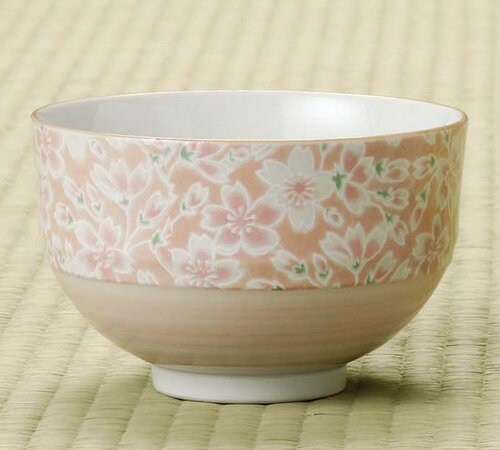 彩磁器茶碗　陽光桜　清宝作【茶道具　抹茶椀】