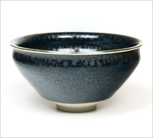 【茶道具　天目茶碗】天目茶碗　油滴　白素地　香泉作