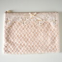 12/4 20時〜【限定価格】 ヨーロピアン ELEGANT PEARL フラットポーチL 【アンティーク調 クラシック エレガント ロココ インテリア雑貨 小物 ファブリック チュール レース 花柄 リボン 旅行 コスメ】