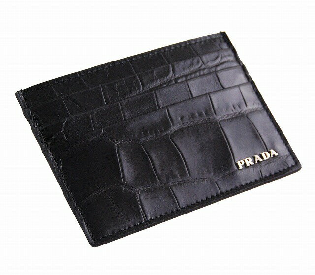 プラダ PRADA カードケース 名刺ケース 2M0737 1U5 F0002 クロコ調型押しカーフスキン NERO ブラック【Luxury Brand Selection プラダ】【送料無料】【yokohama】