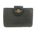 【COACH コーチ】6390 IMBLK 2つ折り財布 ミディアム コーナー ジップ ウォレット ブラック×ゴールド金具 MDM CRN ZIP【アウトレット】【新品】