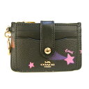 【COACH コーチ】C7299 IMA47レザー カードケース コインケース ディスコ スター プリント キーリング 星柄 ブラックマルチ 【アウトレット】【新品】