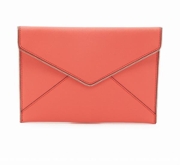 (取寄)レベッカミンコフ レディース レオ クラッチ Rebecca Minkoff Women Leo Clutch Bright Coral P20Feb16