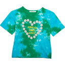(取寄) ラブ オンリー グラフィック クロップド Tシャツ ビッグ CAUTION TO THE WIND big girls CAUTION TO THE WIND Spread Love Only Graphic Cropped T-Shirt (For Big Girls) Blue Green