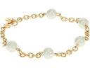 (取寄)ローレン ラルフローレン レディース パール チェイン フレックス ブレスレット LAUREN Ralph Lauren Women's Pearl Chain Flex Bracelet Gold/White Pearl