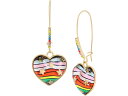 (取寄) ベッツィジョンソン レディース レインボー ハート フック イヤリングス Betsey Johnson women Rainbow Heart Shepards Hook Earrings Multi