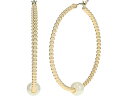 (取寄) ローレン ラルフローレン レディース ビーデッド フープ イヤリングス LAUREN Ralph Lauren women Beaded Hoop Earrings Gold/White Pearl