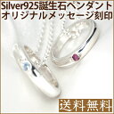 Silver925アニバーサリーリングネックレス甲丸タイプ/1個/ペアネックレス/ペアペンダント/シルバーネックレス/シルバーペンダント誕生石[クリスマスプレゼント][j-fourm]