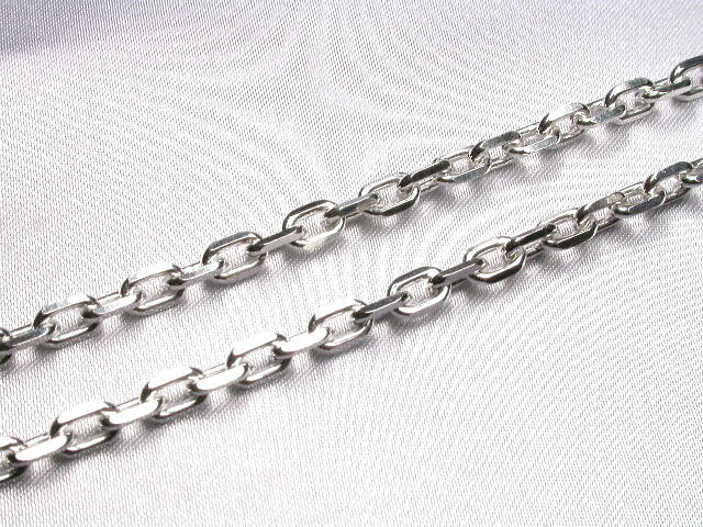 Silver9254面カットアズキチェーン1.25幅4.1mm60cmシルバーチェーン　188-222