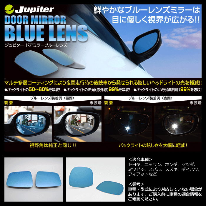 Jupiter / ジュピター ドアミラーブルーレンズ DBD-011 ■ 車種： ダイハツ エッセカスタム ■ 型式： L235S/L245S ■ 年式： 2005/12〜