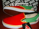 SALE VANS バンズ JONNY BEE別注限定 スリッポン 赤×黄緑×白紺マリファナ柄×黄 S-11