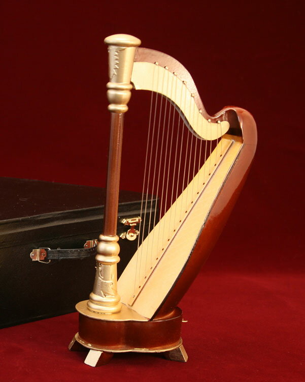■ミニチュア楽器　ハープ　24cm