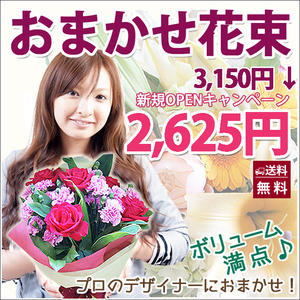 【RCPsuper1206】【送料無料】プロにおまかせ花束 誕生日プレゼント・結婚記念日・ギフト・卒入学祝・歓迎会・送別会【花】【メッセージカード無料】【ギフトラッピング無料】【gift】【PM3時までの受付で即日発送】