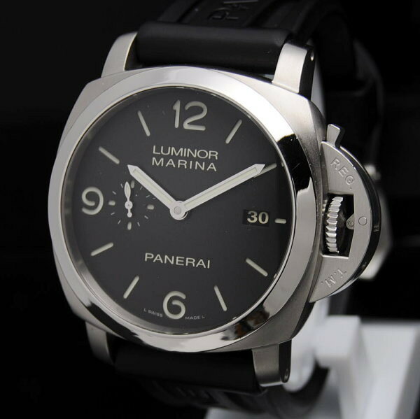 ◆パネライ PANERAI◆ メンズ時計/ルミノール1950マリーナ/3DAYS/SS×ラバー/裏スケ/黒 