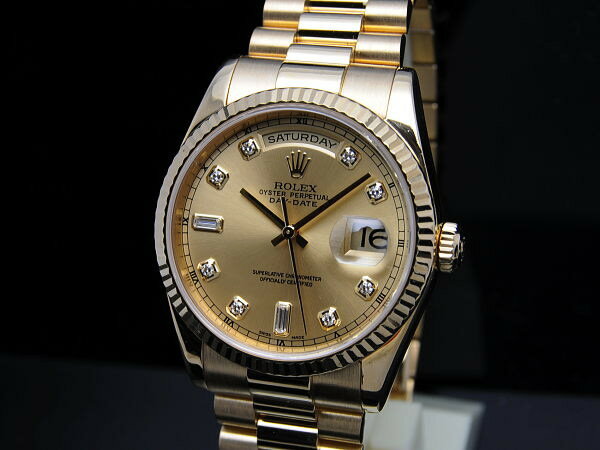 ◎ロレックス ROLEX◎ メンズ/デイデイト/118238A/YG/10PD/シャンパン 【RO205】【税込価格】【質屋出店】【中古】