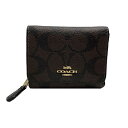 ◆コーチ COACH◆ 財布/コンパクトウォレット/シグネチャー/PVC/こげ茶×黒/F41302 【SA5922】【税込価格】【質屋出店】【中古】【あす楽対応】