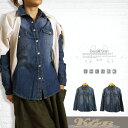 ダンガリーシャツ デニム シャツ ボタンシャツ レディース 長袖 羽織 大きいサイズ Blueブルー/Navyネイビー M/L/LL/3L/4L