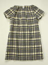 【値下げ!】〈ベベ/BeBe〉110cm 半袖ワンピース ネイビー×ホワイト×イエロー チェック【中古 USED】子供服 キッズ kids 女の子 秋冬