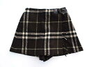 【新入荷!】†バーバリー/BURBERRY†130cm ラップキュロットスカート 白×茶 チェック 本革ベルト【中古 USED】子供服 キッズ kids 女の子