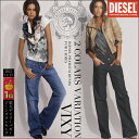 ★DIESELディーゼルレディース★バギージーンズデニムパンツdie-l-p-28-034綺麗めシンプル　ウォッシュ加工　ローライズ　ノンストレッチ　アウトレットデニム　小さいサイズ　大きいサイズXSサイズ相当〜XLサイズ相当　美脚フレアカット