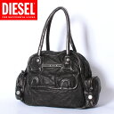 ★DIESELディーゼルレディース★メタルロゴパーツミドルサイズショルダーボストンハンドバッグdie-l-a-36-328