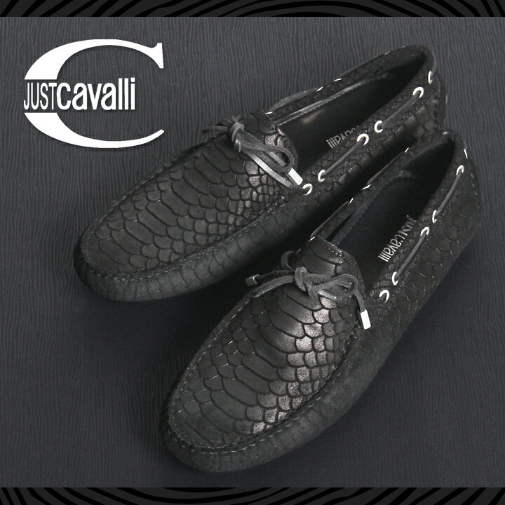 ■Just Cavalli ジャストカヴァリ メンズ■本革 レザー ラバーナブソール モカシン 紳士...:auc-kiiroya-import:10036587