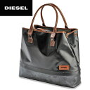 ■DIESEL ディーゼル メンズ レディース 男女兼用■牛革レザー使い 微光沢 大容量 トートバッグ 鞄【DOUBLE TWIST】【サイズUNI】【ブラック】die-m-a-68-629