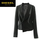 ★DIESEL BLACK GOLD ディーゼル ブラックゴールド レディース★ウール混 ショート丈 アシンメトリーカラー テーラード ジャケット【GINNIFUL-A】【サイズ40・42】【ブラック】die-l-o-74-400
