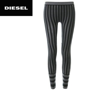 ★DIESEL ディーゼル レディース★ストライプ柄 ストレッチ スパッツ タイツ レギンスパンツ【SKF-LORENSS】【サイズS】【ブラック×グレー】die-l-a-78-418 《メーカー希望小売価格6264円》