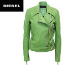 ★DIESEL ディーゼル レディース★羊革 本革 バイカー ダブル ライダースジャケット【L-ANTARES】【サイズXS・S】【アップルグリーン】die-l-o-80-044