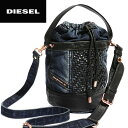★DIESEL ディーゼル レディース★本革 レザーコンビ デニムバッグ 2way 巾着 ハンドバッグ 斜め掛けバッグ ショルダーバッグ 鞄【NOVALEE】【サイズUNI】【インディゴ】die-l-a-80-170
