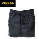 ★DIESEL BLACK GOLD ディーゼル ブラックゴールド レディース★後染めコーティング加工 製品染め ダブルポケット デニムスカート ミニスカート【OLADY】【W24〜28】【チャコールグレー】die-l-s-80-494