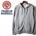 ■FRANKLIN & MARSHALL フランクリン&マーシャル メンズ■刺繍ロゴ ジップアップパーカー スウェットパーカー【FLEECE FLEECE ZIP+HOOD LONG】【サイズXS〜L】【グレー】fra-m-t-a3-169 《メーカー希望小売価格17,380円》