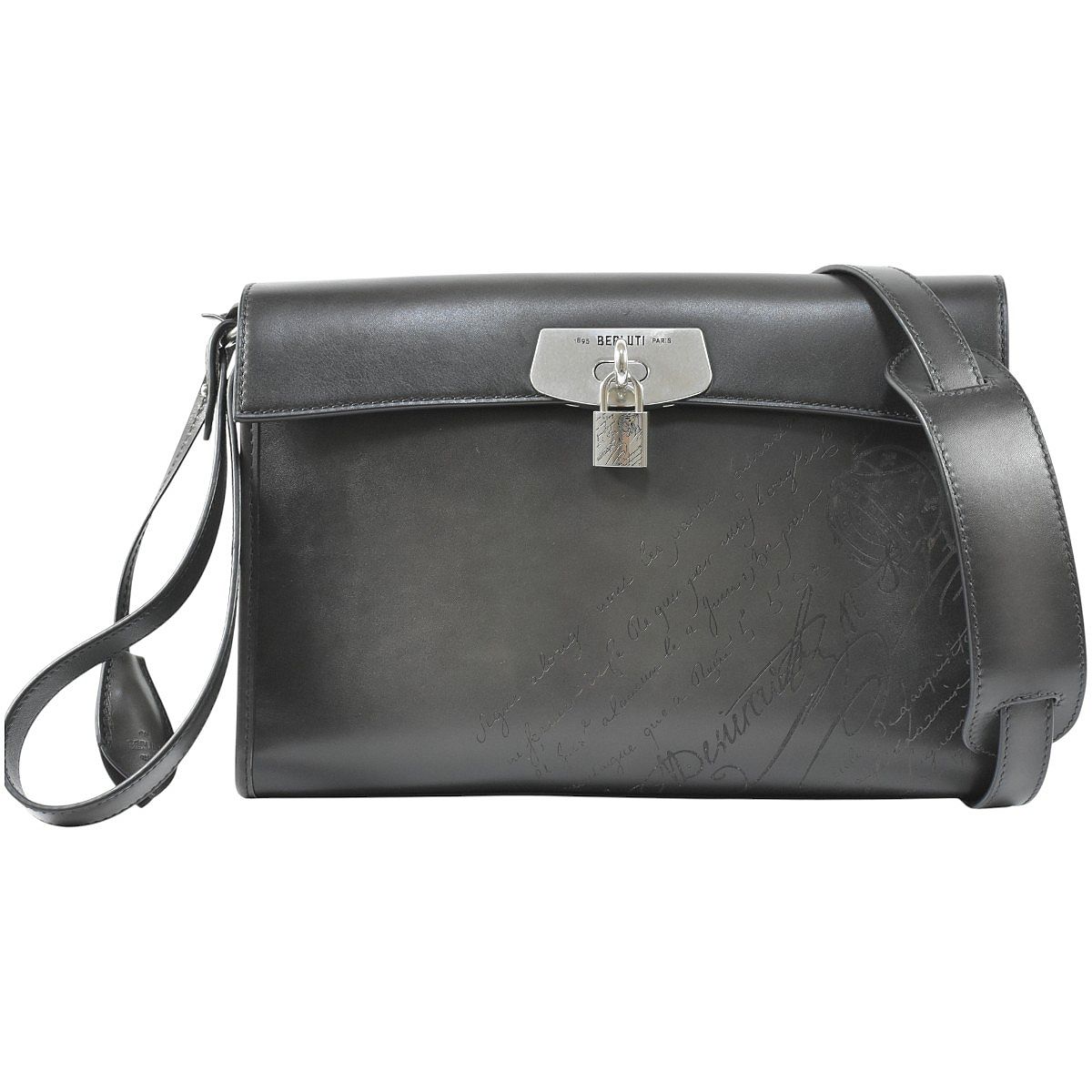 ベルルッティ 超美品 希少 現行モデル パティーヌ スクリット カリグラフィ エミーオ メッセンジャー メンズ ショルダー バッグ BERLUTI E_MIO【中古】【RCP】