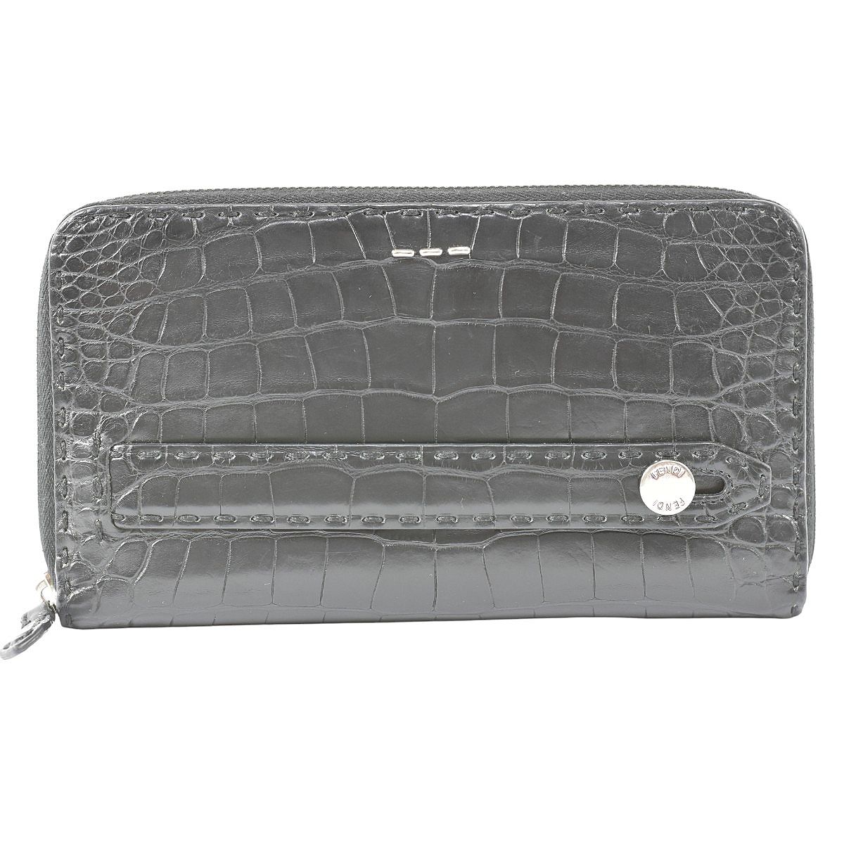 フェンディ 美品 超豪華 アリゲーター クロコダイル セレリア コンチネンタル 財布 メンズ トラベルケース 定価924,000円 FENDI【中古】【RCP】