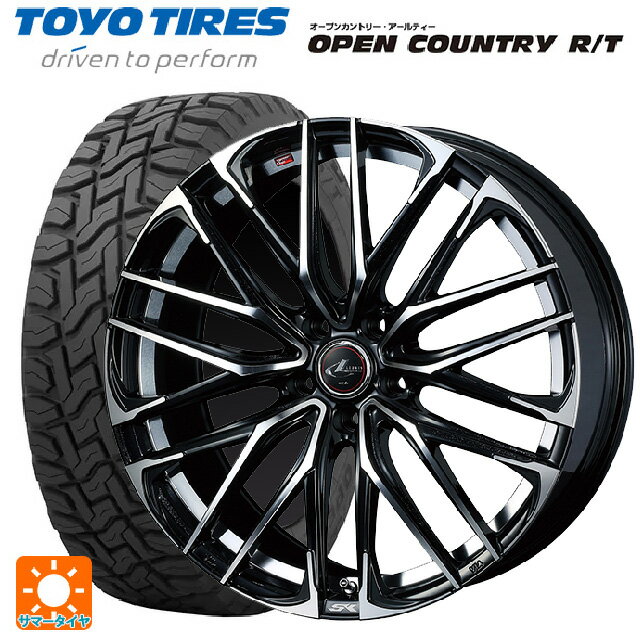 スバル クロストレック(5AA-GUE)用 225/55R18 98Q トーヨー オープンカントリー RT ブラックレター ウェッズ レオニス SK PBMC 新品サマータイヤホイール 4本セット