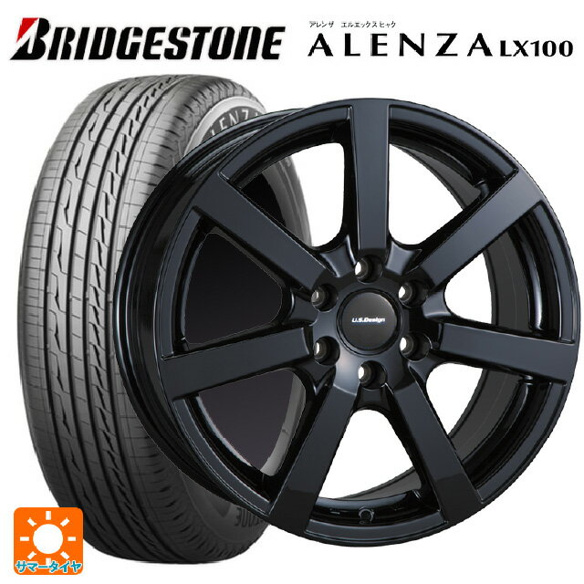 キャデラック XT5クロスオーバー(C1UL)用 2024年製 235/65R18 106S ブリヂストン アレンザLX100 正規品 ユーエスデザイン キャスラー グロスブラック 新品サマータイヤホイール 4本セット