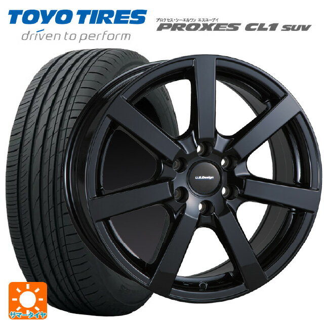 キャデラック SRXクロスオーバー(T166C)用 235/65R18 106H トーヨー プロクセス CL1 SUV ユーエスデザイン キャスラー グロスブラック 新品サマータイヤホイール 4本セット